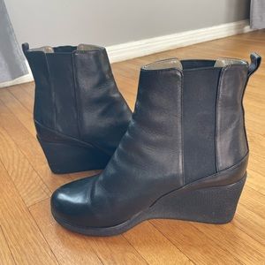 Jil Sander wedge ankle leather boots 37.5/7.5